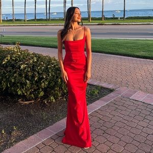 House of CB Olivette Red Maxi Dress